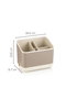 Hermia 2LIBNM-8052 Organizador de Plástico Beige Set de 2 Piezas para Cocina, Baño u Oficina 16.5x10x14 cm